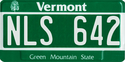 VT license plate NLS642