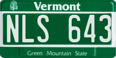 VT license plate NLS643