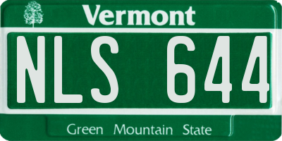 VT license plate NLS644