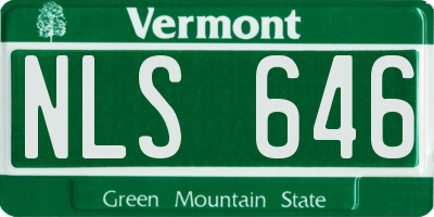 VT license plate NLS646