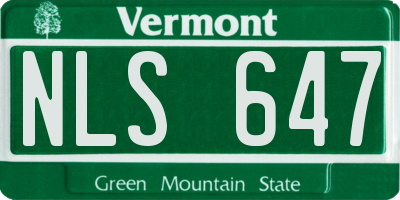 VT license plate NLS647