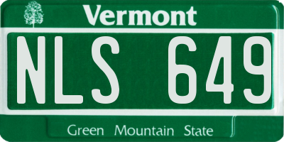 VT license plate NLS649