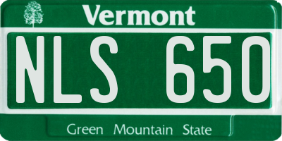 VT license plate NLS650