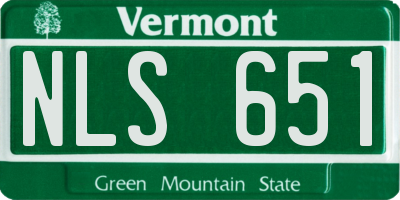 VT license plate NLS651