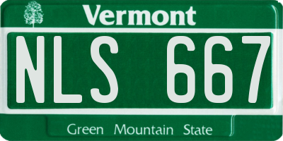 VT license plate NLS667
