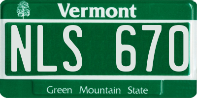 VT license plate NLS670