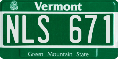 VT license plate NLS671