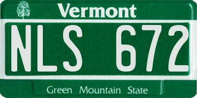VT license plate NLS672