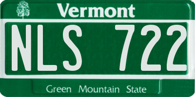 VT license plate NLS722