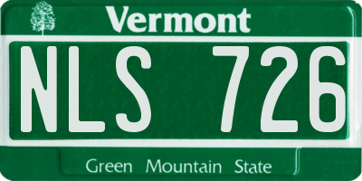 VT license plate NLS726