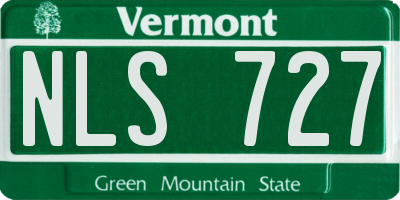 VT license plate NLS727