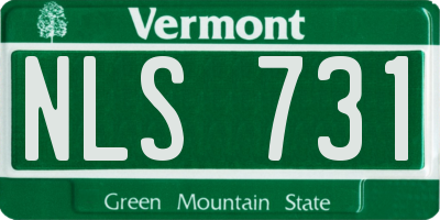 VT license plate NLS731