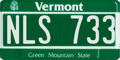 VT license plate NLS733