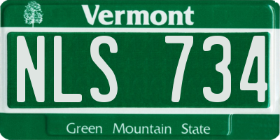 VT license plate NLS734
