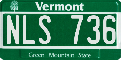 VT license plate NLS736