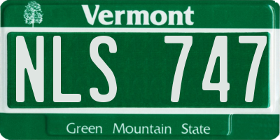VT license plate NLS747