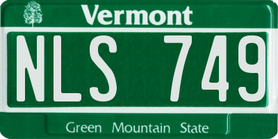 VT license plate NLS749