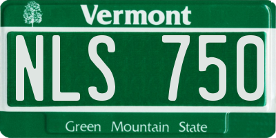 VT license plate NLS750
