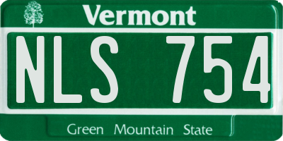 VT license plate NLS754