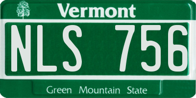 VT license plate NLS756