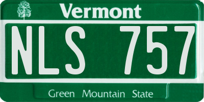 VT license plate NLS757