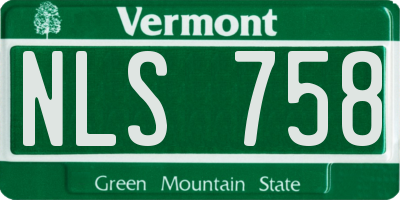 VT license plate NLS758