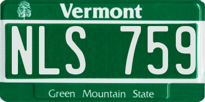 VT license plate NLS759
