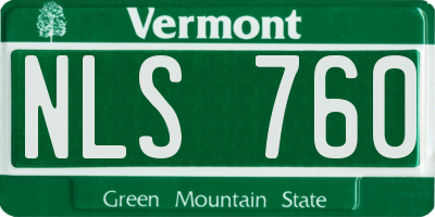 VT license plate NLS760