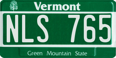 VT license plate NLS765