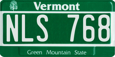 VT license plate NLS768