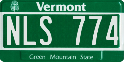 VT license plate NLS774