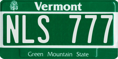 VT license plate NLS777