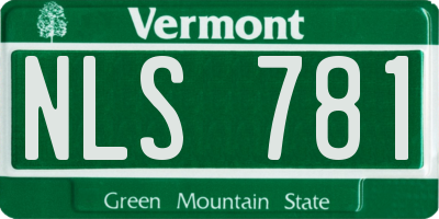 VT license plate NLS781