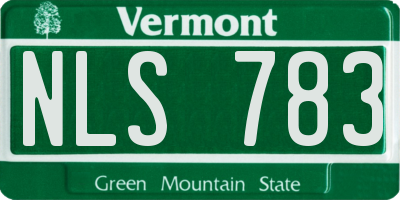 VT license plate NLS783