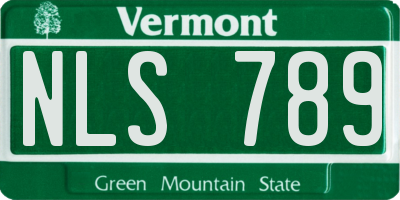 VT license plate NLS789