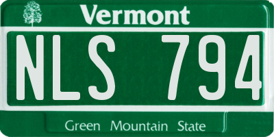 VT license plate NLS794