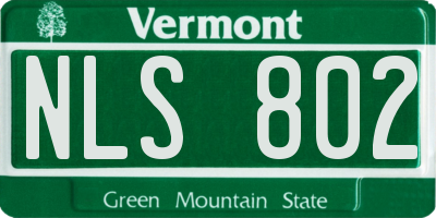 VT license plate NLS802