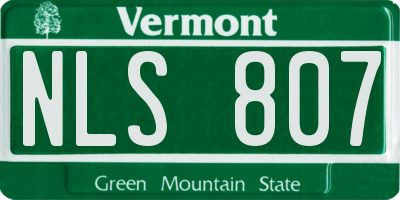 VT license plate NLS807