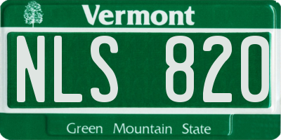 VT license plate NLS820