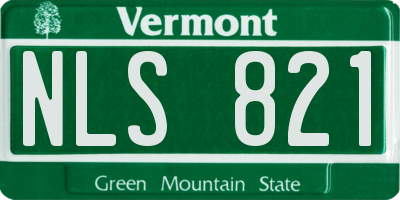 VT license plate NLS821