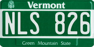 VT license plate NLS826