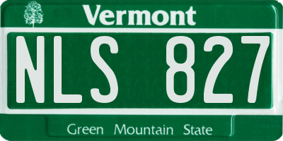 VT license plate NLS827