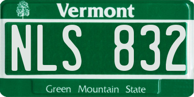 VT license plate NLS832
