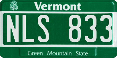VT license plate NLS833