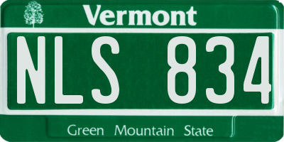 VT license plate NLS834