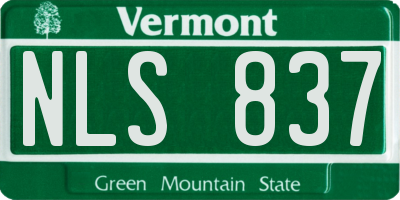 VT license plate NLS837