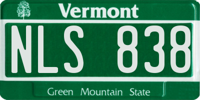 VT license plate NLS838
