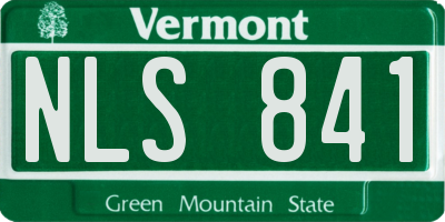 VT license plate NLS841