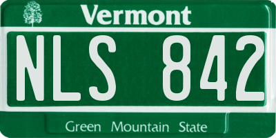 VT license plate NLS842