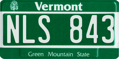 VT license plate NLS843